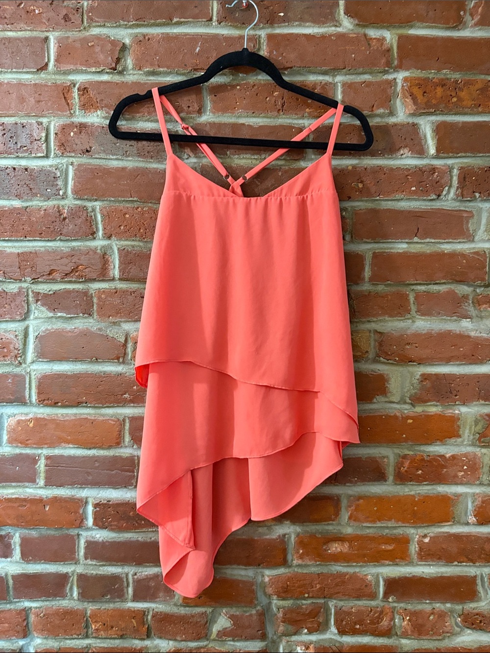 BCBGMaxAzria Coral Layered Asymmetrical Cami Top